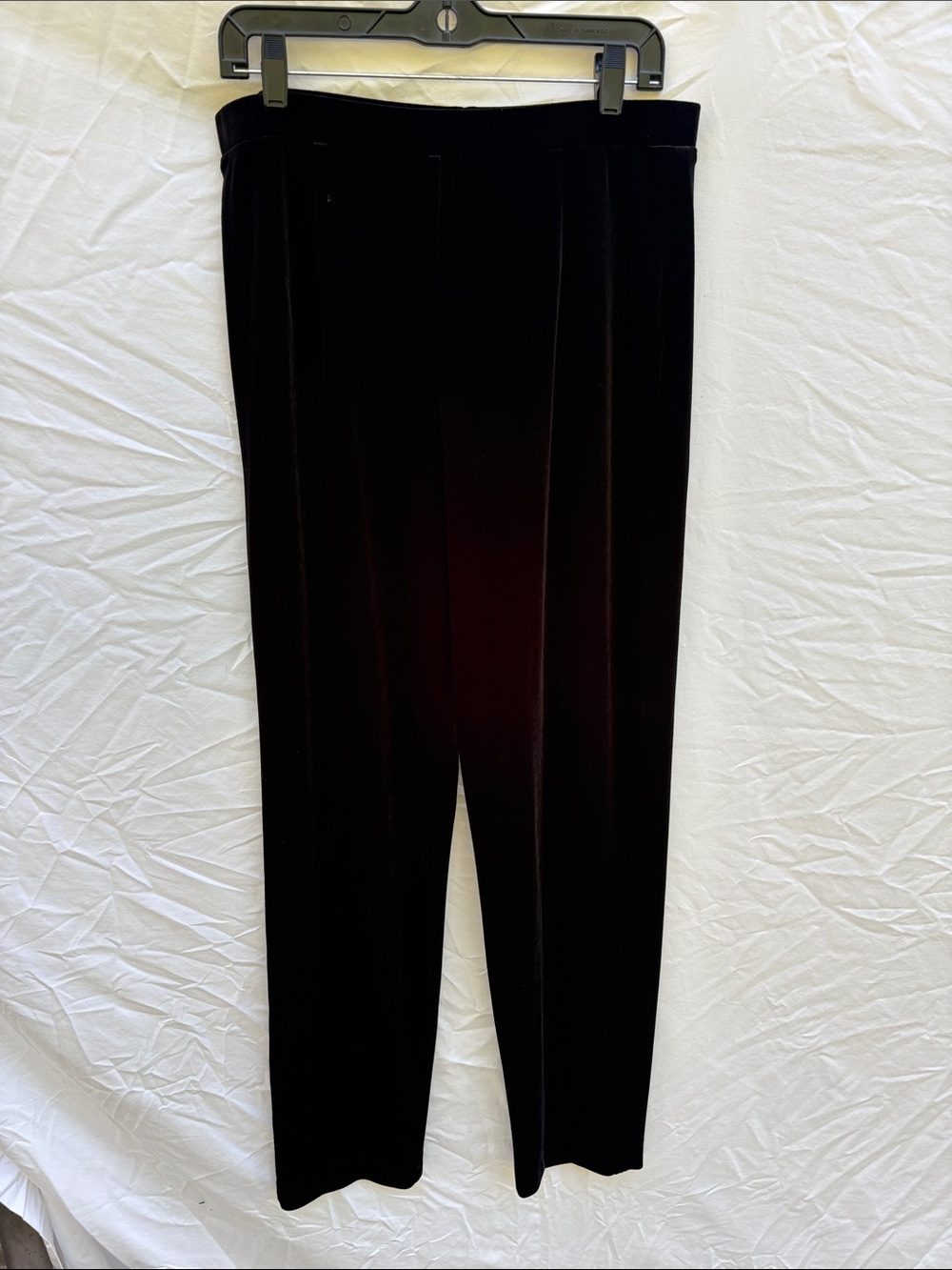 Chico's Black Velvet Straight-Leg Trousers